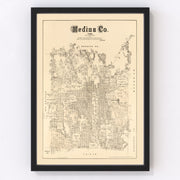 Medina County Vintage Map 1879