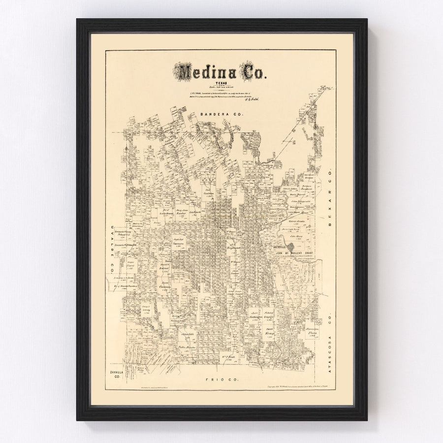 Medina County Vintage Map 1879