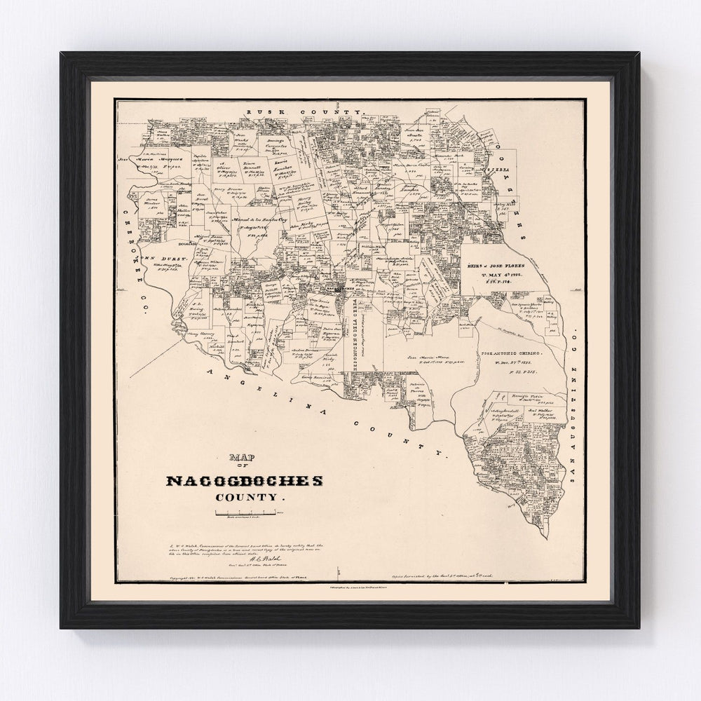 Nacogdoches County Vintage Map 1881