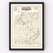 Palo Pinto County Vintage Map 1880