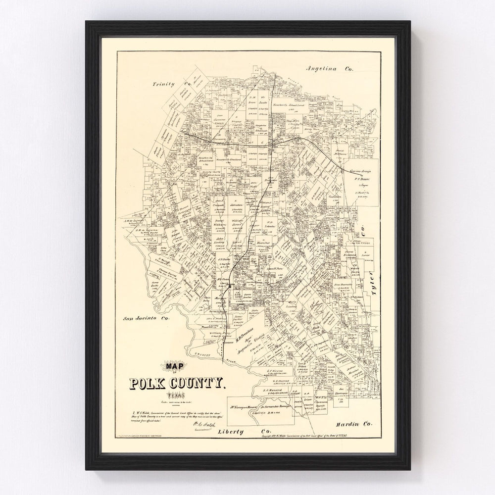 Polk County Vintage Map 1879
