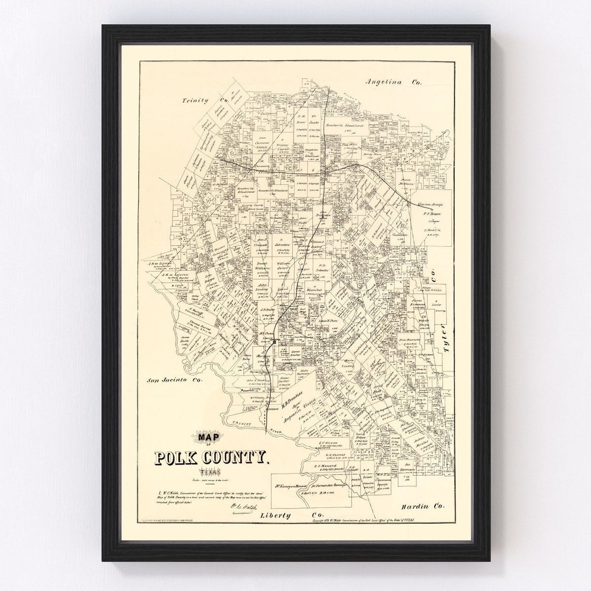 Polk County Vintage Map 1879