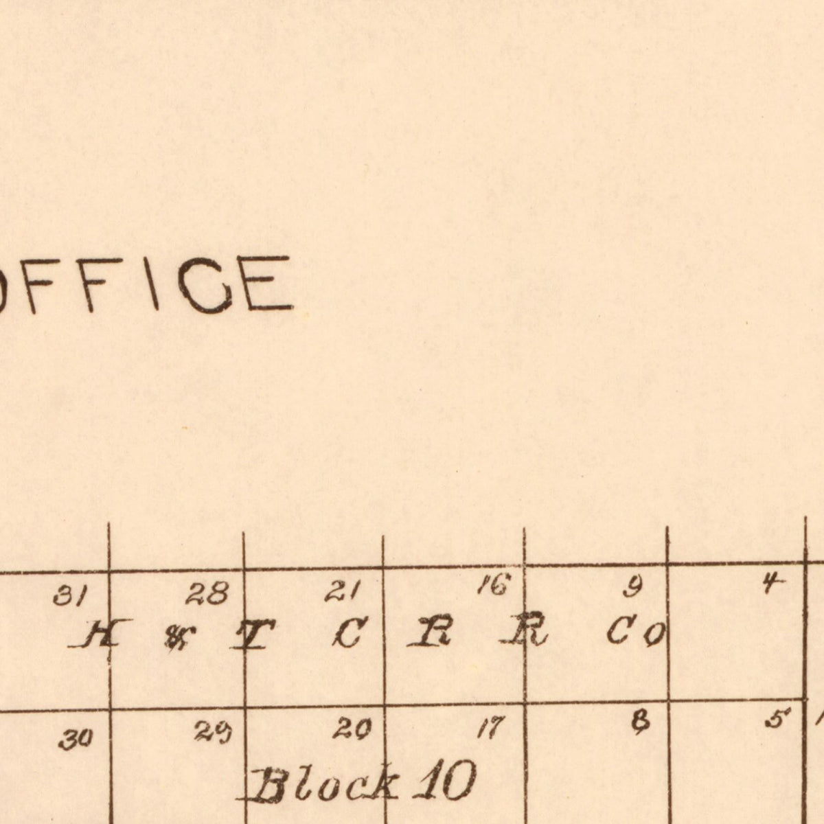 Restored historic details from the 1891 county map of Presidio County, Texas