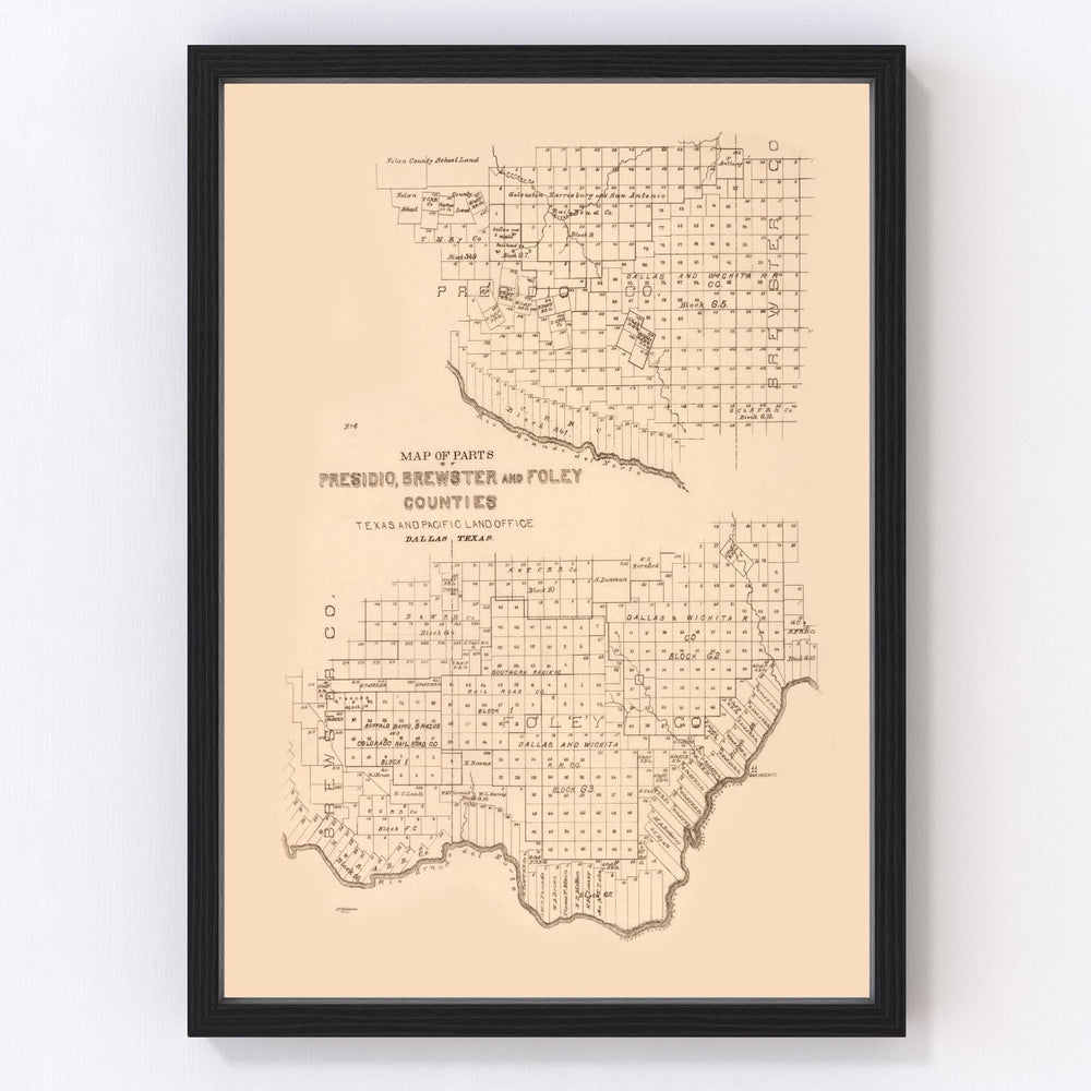 Presidio County Vintage Map 1891
