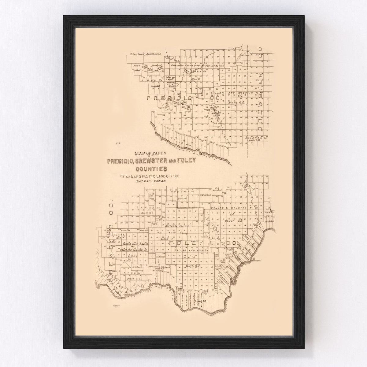 Presidio County Vintage Map 1891