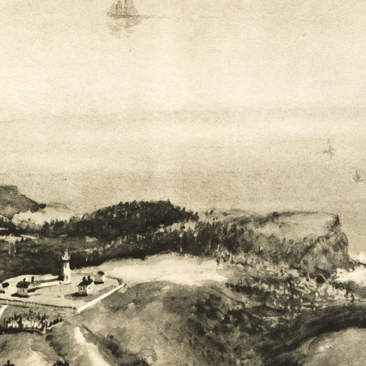 Restored historic details from the 1896 city map of Monhegan, Maine