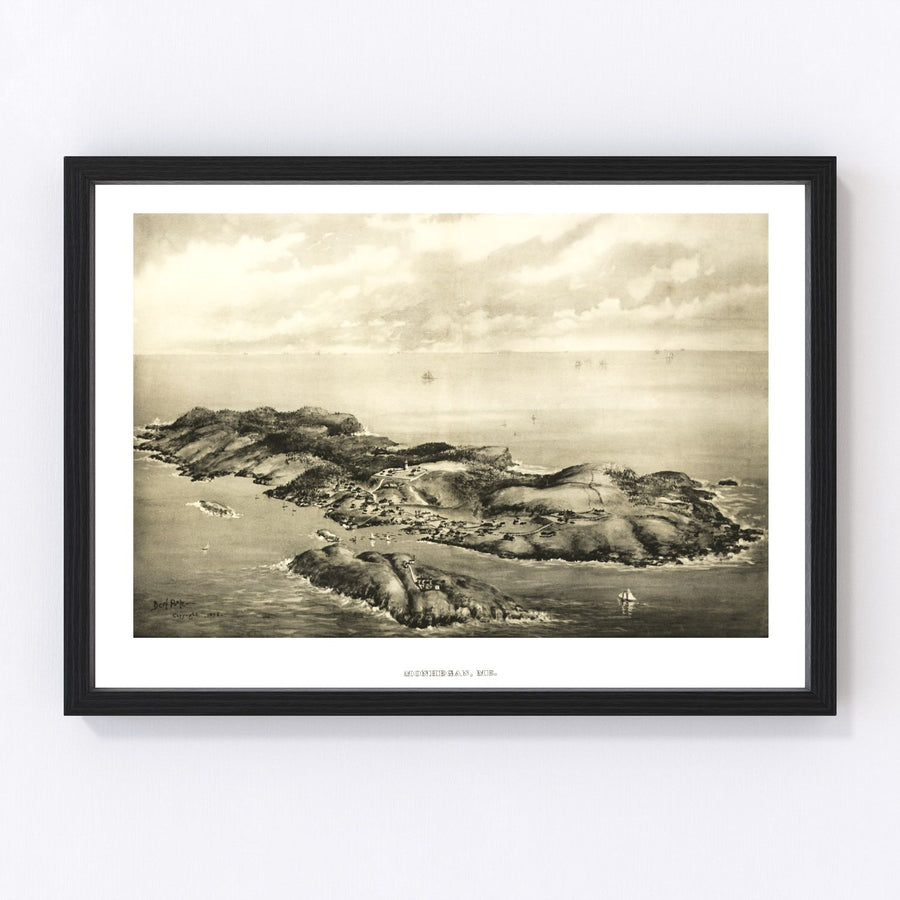 Monhegan Vintage Map 1896