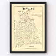 Sabine County Vintage Map 1879