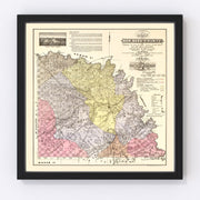 San Saba County Vintage Map 1876