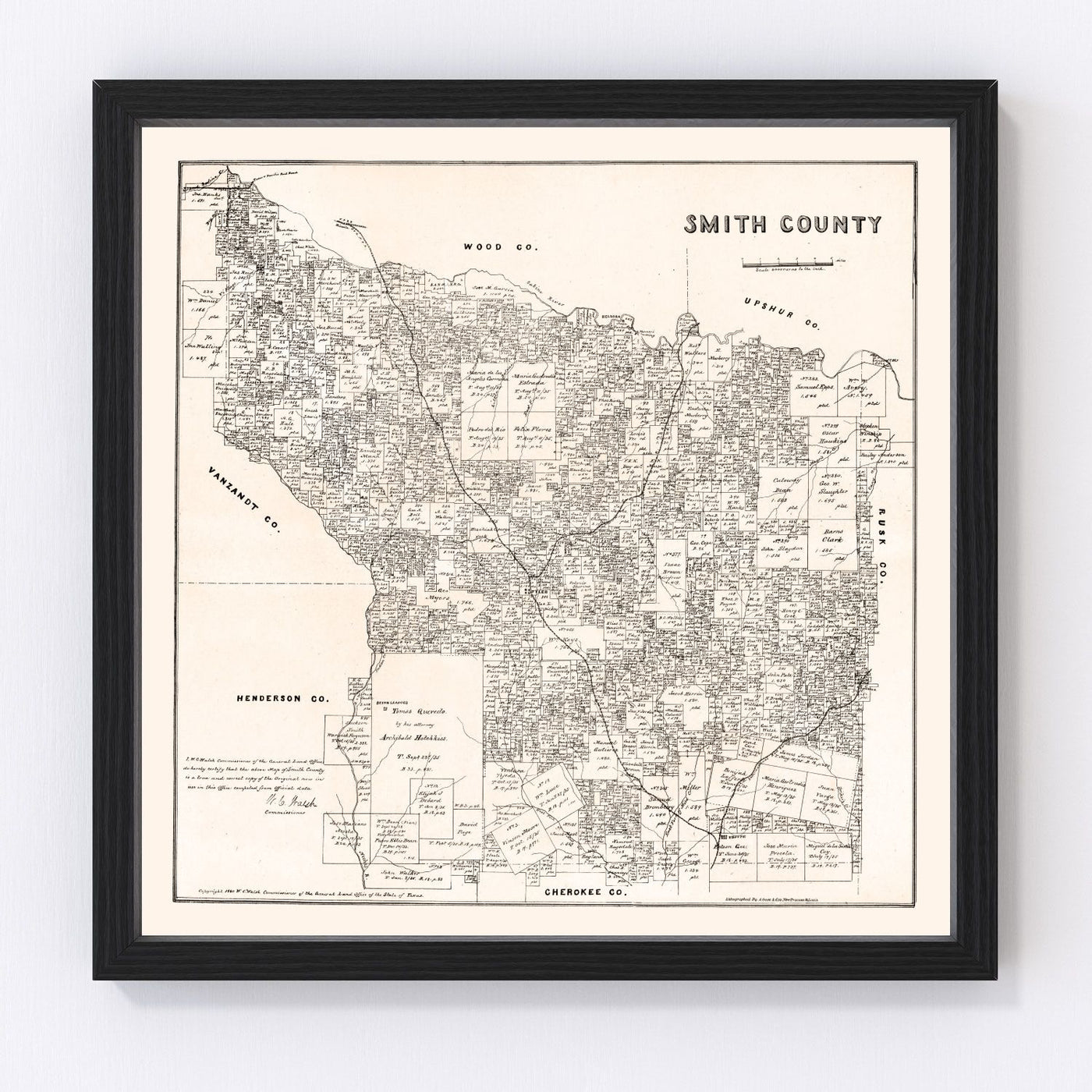 Smith County Vintage Map 1880
