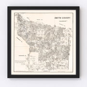 Smith County Vintage Map 1880