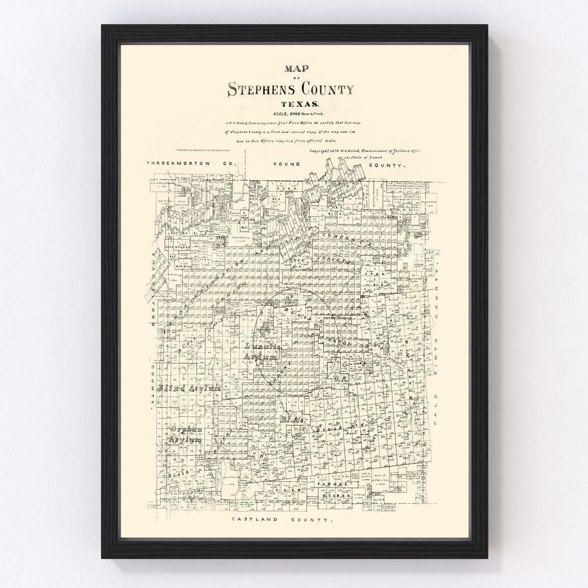 Stephens County Vintage Map 1879