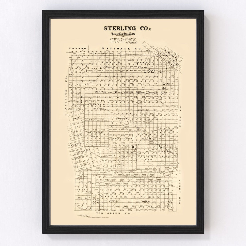 Sterling County Vintage Map 1892