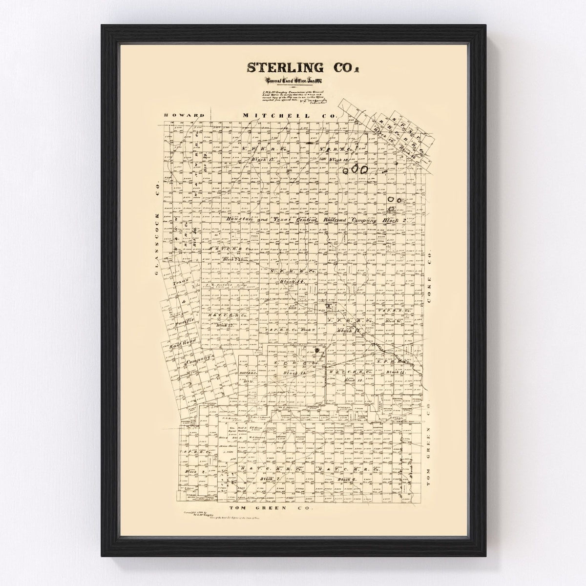 Sterling County Vintage Map 1892