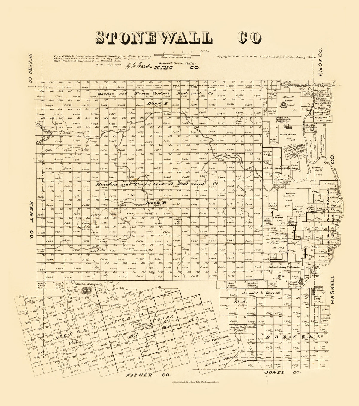 Preview of Vintage Map of Stonewall County, Texas 1880