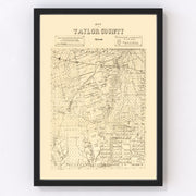 Taylor County Vintage Map 1890