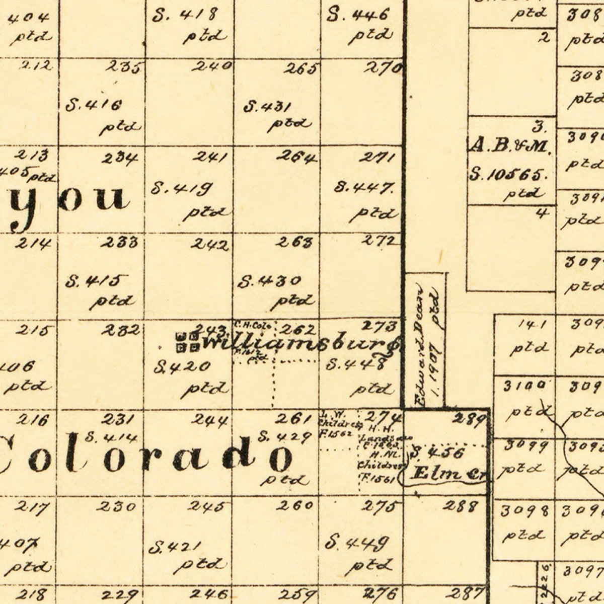 Restored historic details from the 1879 county map of Throckmorton County, Texas