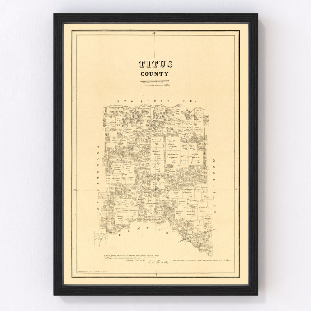 Titus County Vintage Map 1880