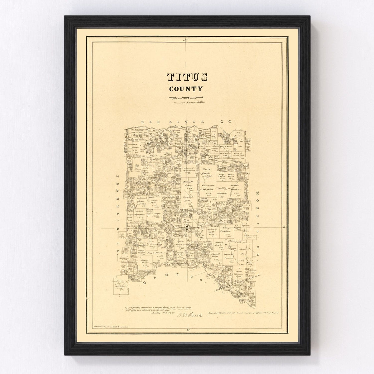 Titus County Vintage Map 1880