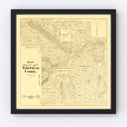Tom Green County Vintage Map 1893