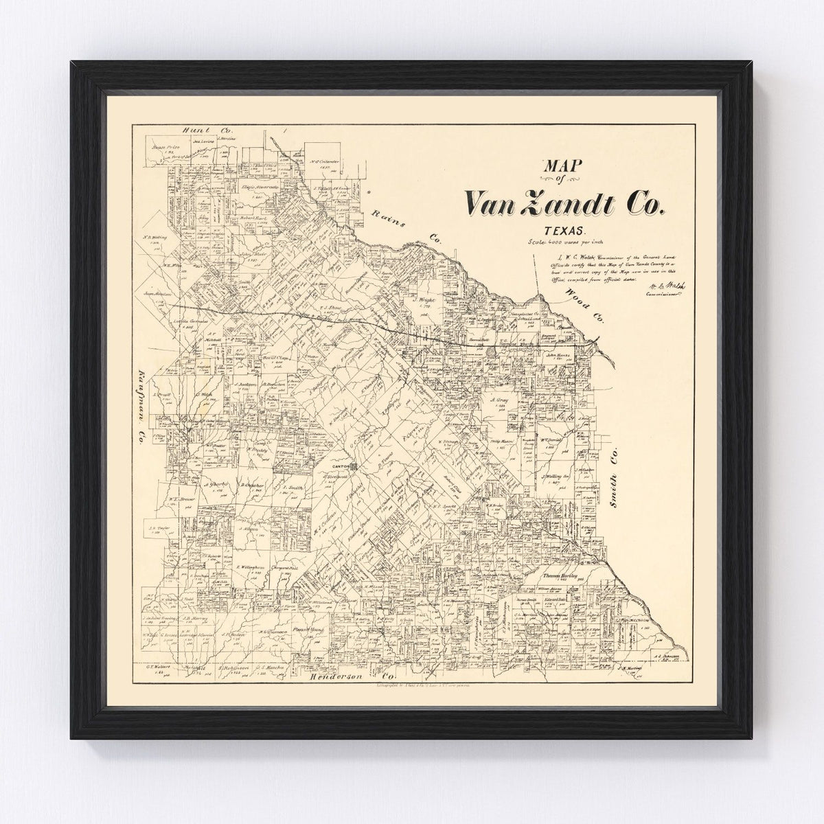 Van Zandt County Vintage Map 1884