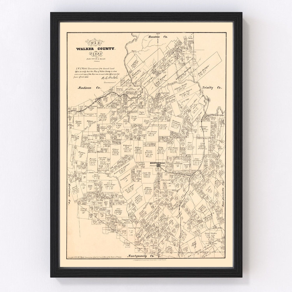 Walker County Vintage Map 1879
