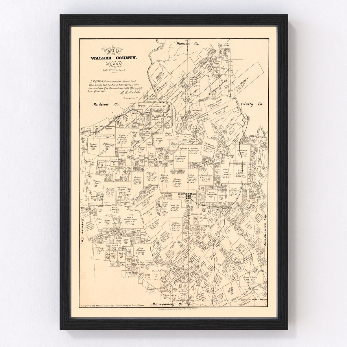 Walker County Vintage Map 1879