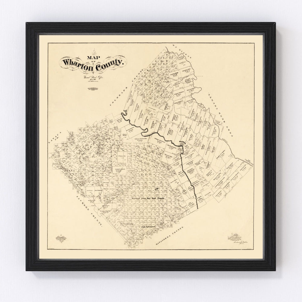 Wharton County Vintage Map 1895