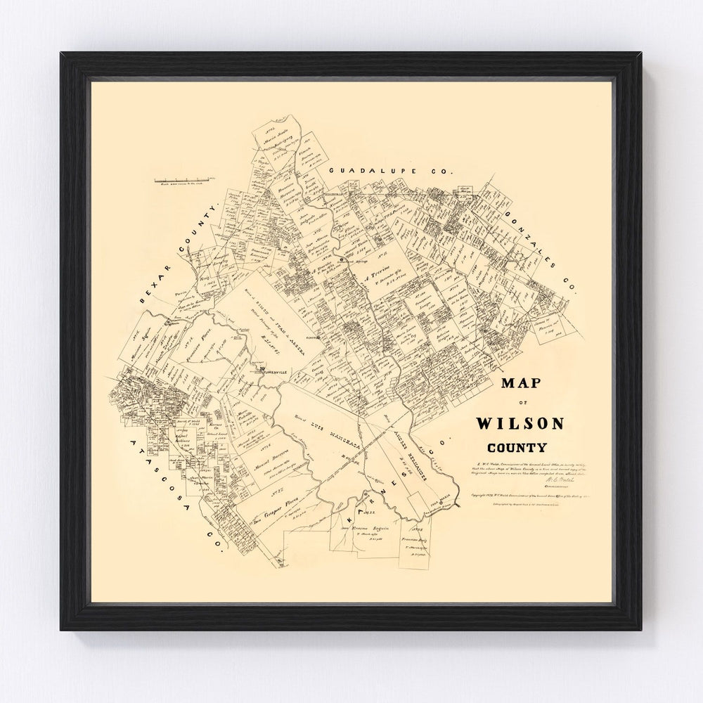 Wilson County Vintage Map 1879