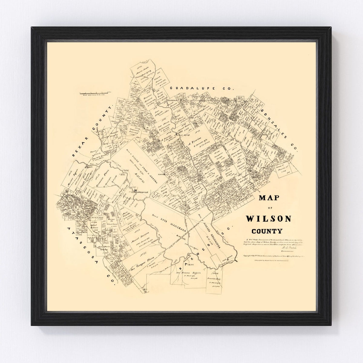 Wilson County Vintage Map 1879