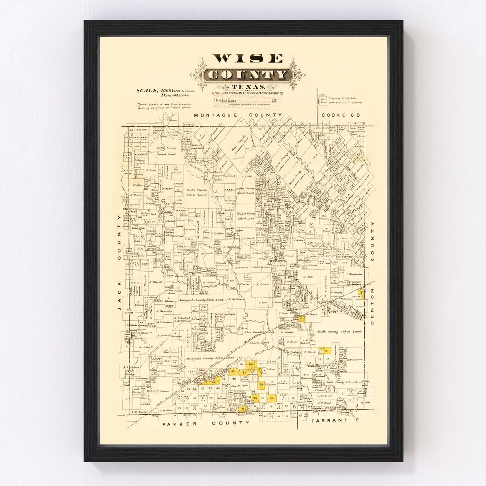 Wise County Vintage Map 1870