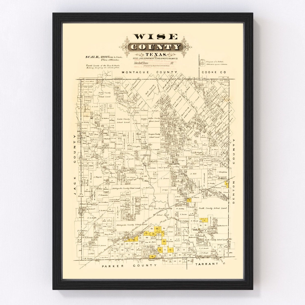 Wise County Vintage Map 1870