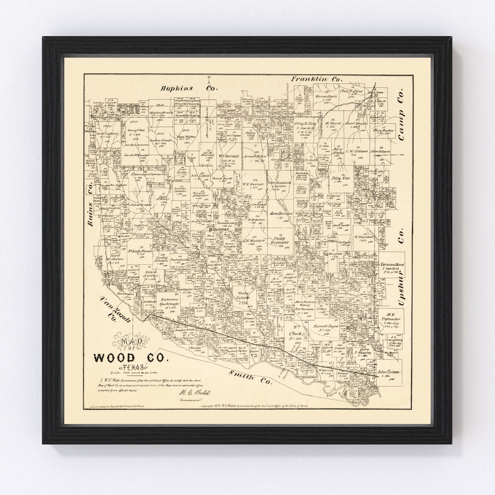 Wood County Vintage Map 1879