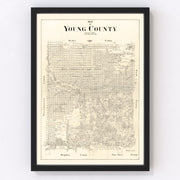 Young County Vintage Map 1898
