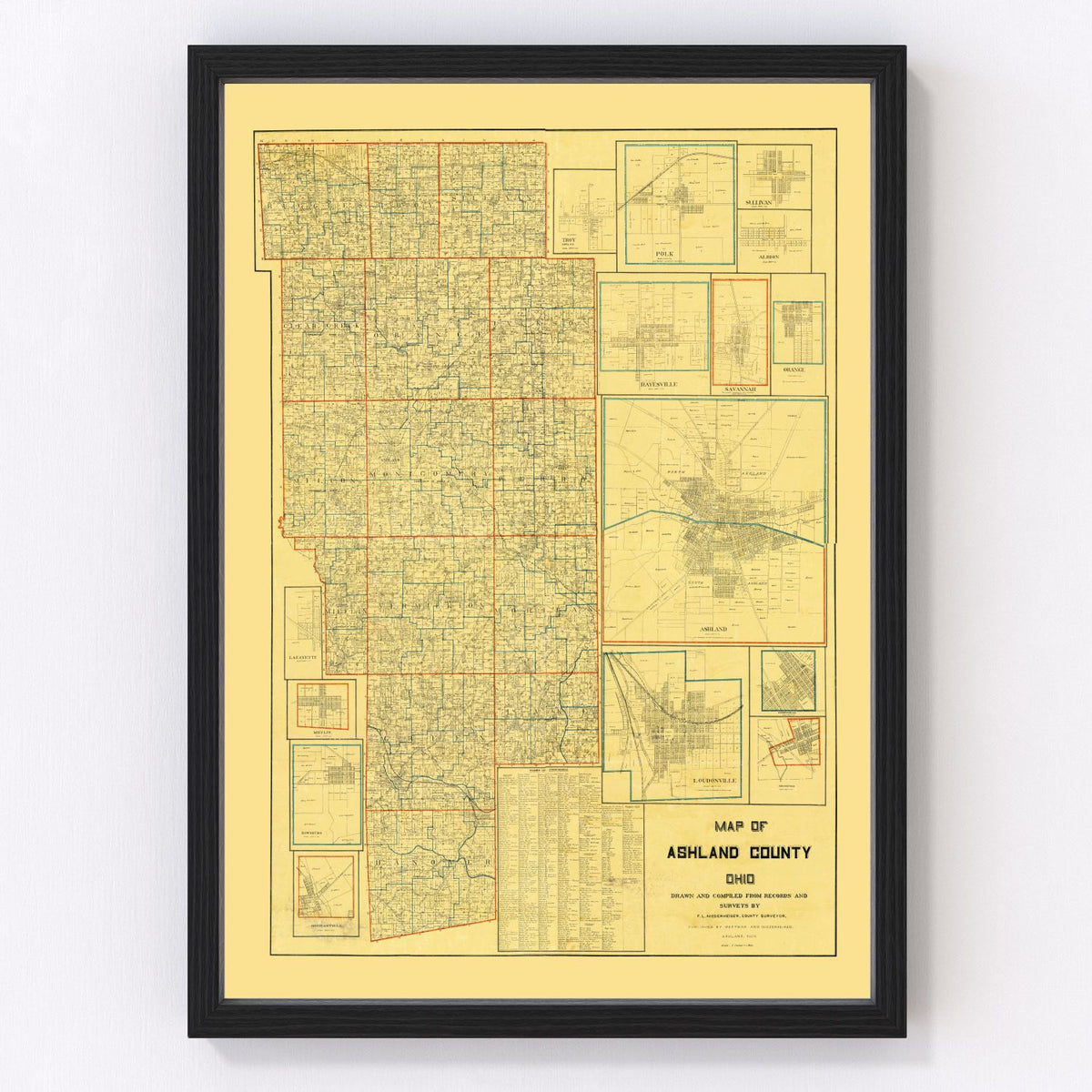 Ashland County Vintage Map 1897