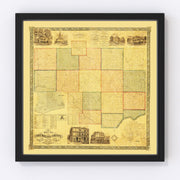 Columbiana County Vintage Map 1860