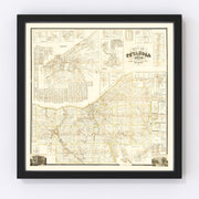 Cuyahoga County Vintage Map 1858