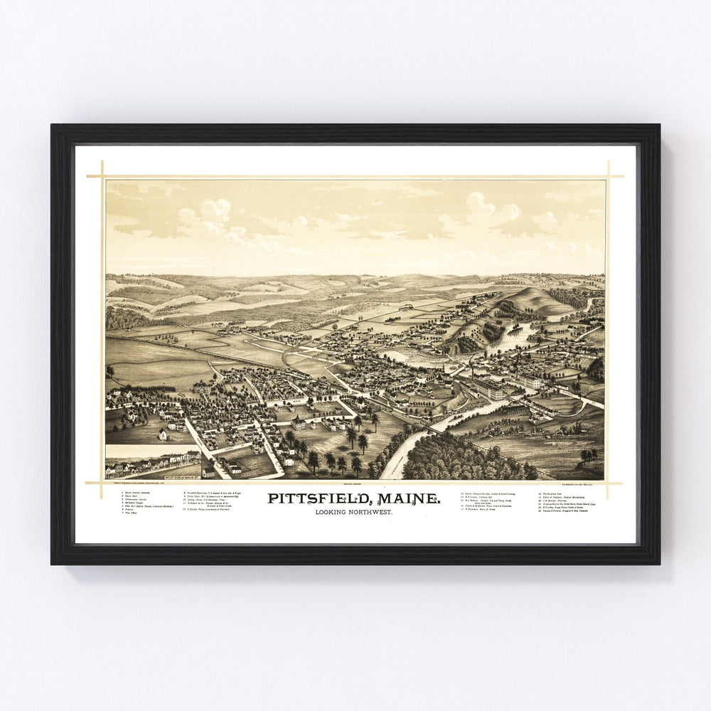 Pittsfield Vintage Map 1889
