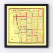 Delaware County Vintage Map 1849