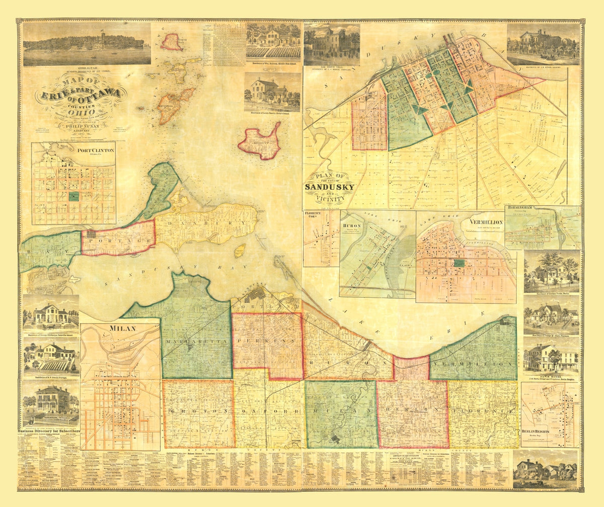 Preview of Vintage Map of Erie County, Ohio 1863