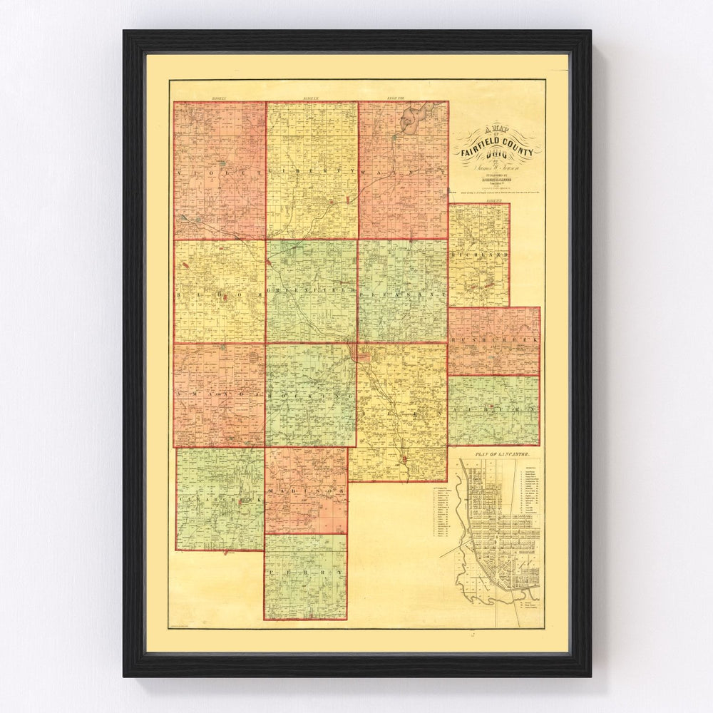 Fairfield County Vintage Map 1848