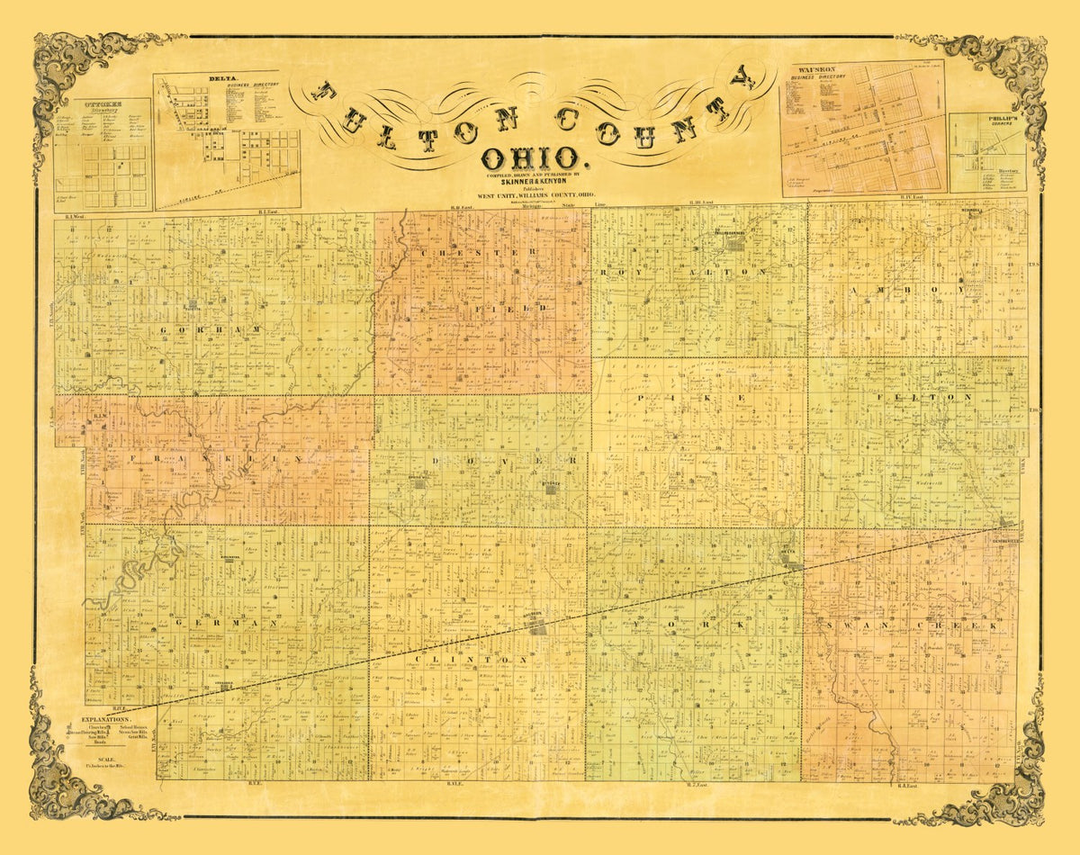 Preview of Vintage Map of Fulton County, Ohio 1850