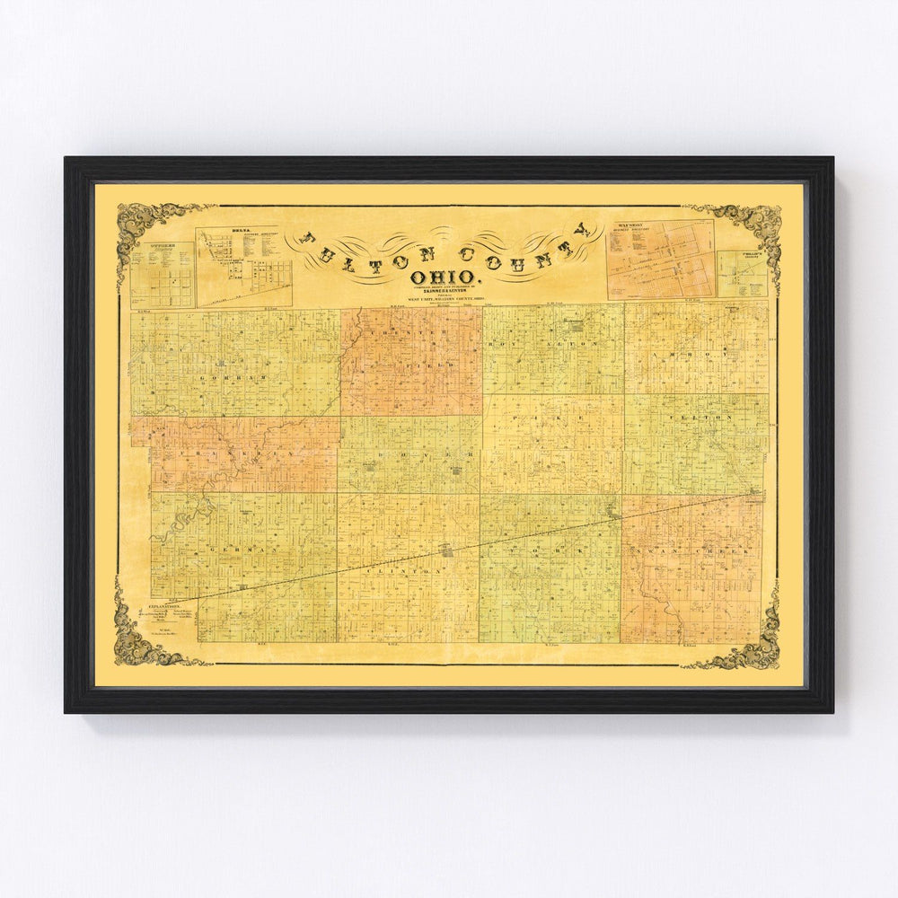 Fulton County Vintage Map 1850