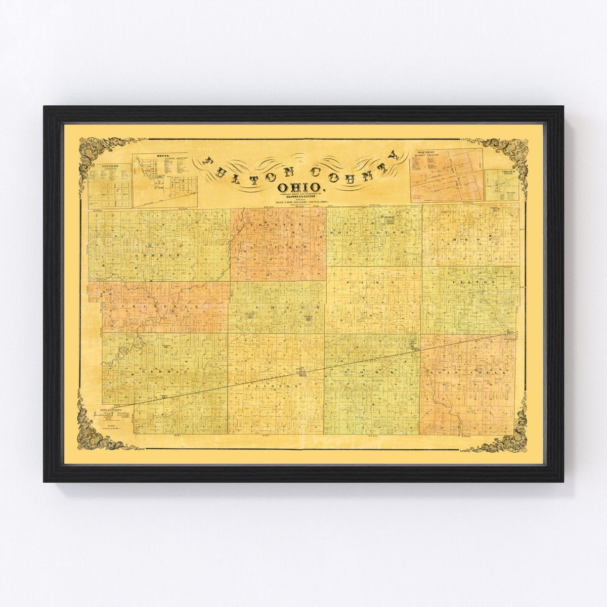 Fulton County Vintage Map 1850