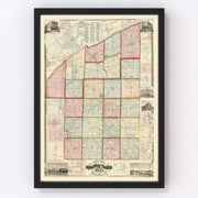 Geauga County Vintage Map 1857