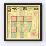 Hancock County Vintage Map 1863