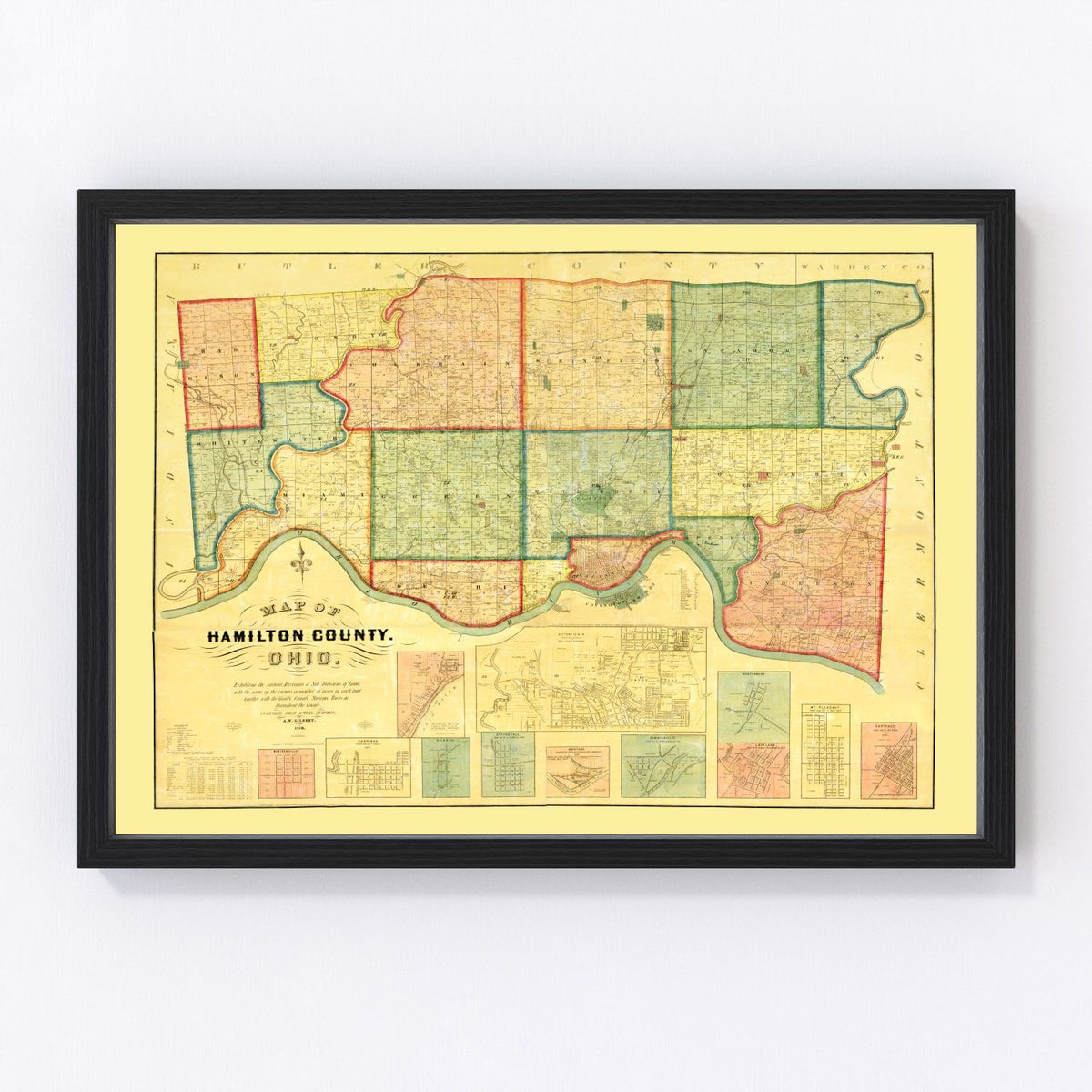 Hamilton County Vintage Map 1856