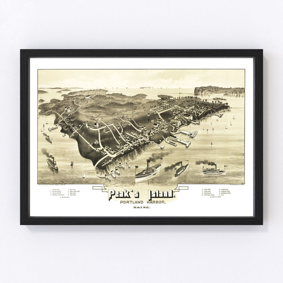 Peak's Island Vintage Map 1886