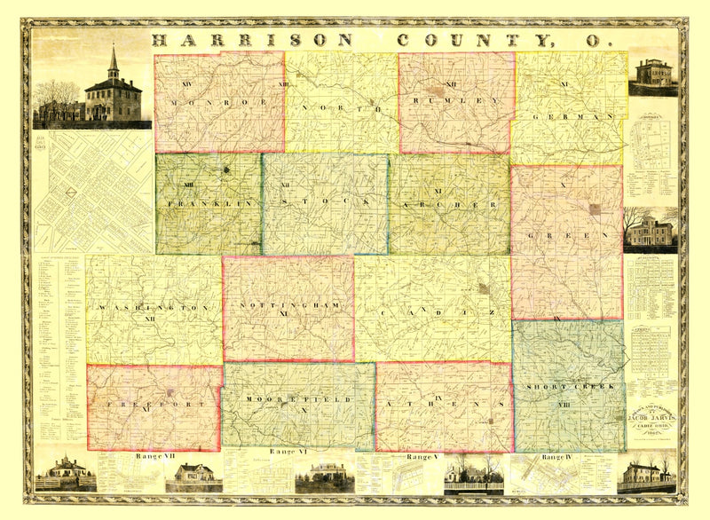 Size comparison using Vintage Map of Harrison County, Ohio 1862