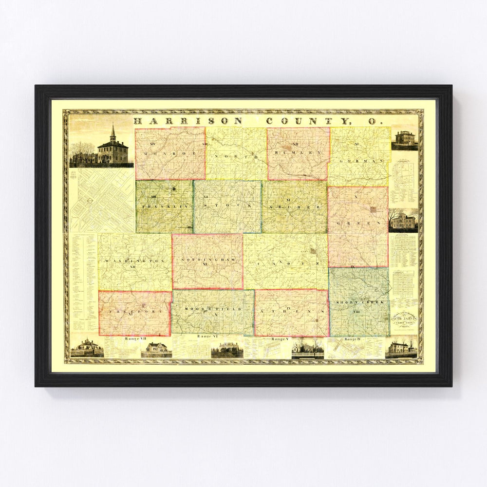 Harrison County Vintage Map 1862